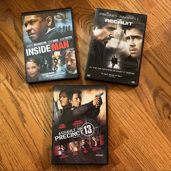 EUC Set of 3 Action Thriller Movie DVDs (Inside Man/Recruit/Assault Precinct 13) - Picture 1 of 13